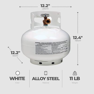 Manchester Tank 11 Pound Vertical Cylinder Propane Tank with Scalloped Footring - VMInnovations