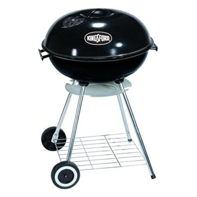 Mr Bar-B-Q Charcoal Kettle Grill 17 Inch Round Porcelain Coated Fire Bowl, Black - VMInnovations