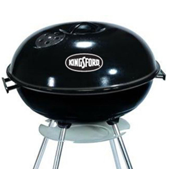 Mr Bar-B-Q Charcoal Kettle Grill 17 Inch Round Porcelain Coated Fire Bowl, Black - VMInnovations
