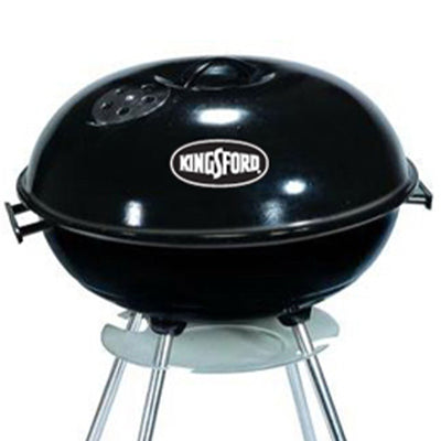 Mr Bar-B-Q Charcoal Kettle Grill 17 Inch Round Porcelain Coated Fire Bowl, Black