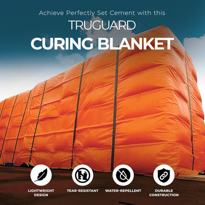 TruGuard 12ftx20ft Concrete Curing Blanket Construction Tarp, Orange (Open Box)