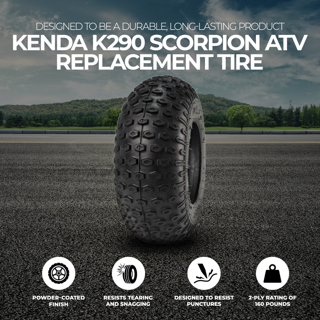 Kenda K290 Scorpion 14.5/7.00 6 Knobby ATV Tire, 2-Ply 160lb Capacity, Tire Only