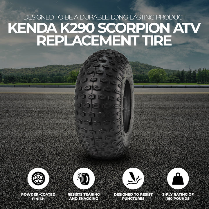 Kenda K290 Scorpion 14.5/7.00 6 Knobby ATV Tire, 2-Ply 160lb Capacity, Tire Only