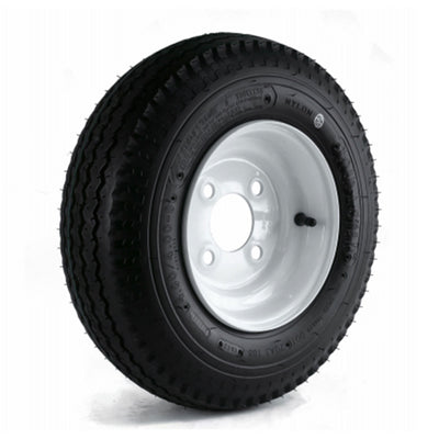 Kenda Loadstar 480/400-8 LRB Utility Trailer Tire and 4-Hole Custom Spoke Wheel - VMInnovations