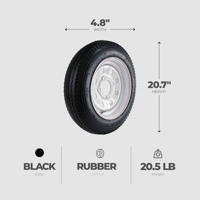 Kenda Loadstar 480-12 LRC Utility Trailer Tire and 4-Hole Custom Spoke Wheel - VMInnovations