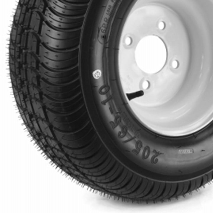 Kenda Loadstar 205/65-10 LRC Utility Trailer Tire and 4-Hole Custom Spoke Wheel