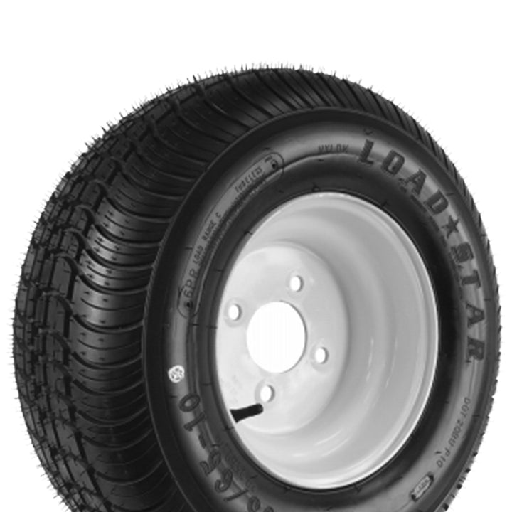 Kenda Loadstar 205/65-10 LRC Utility Trailer Tire and 4-Hole Custom Spoke Wheel