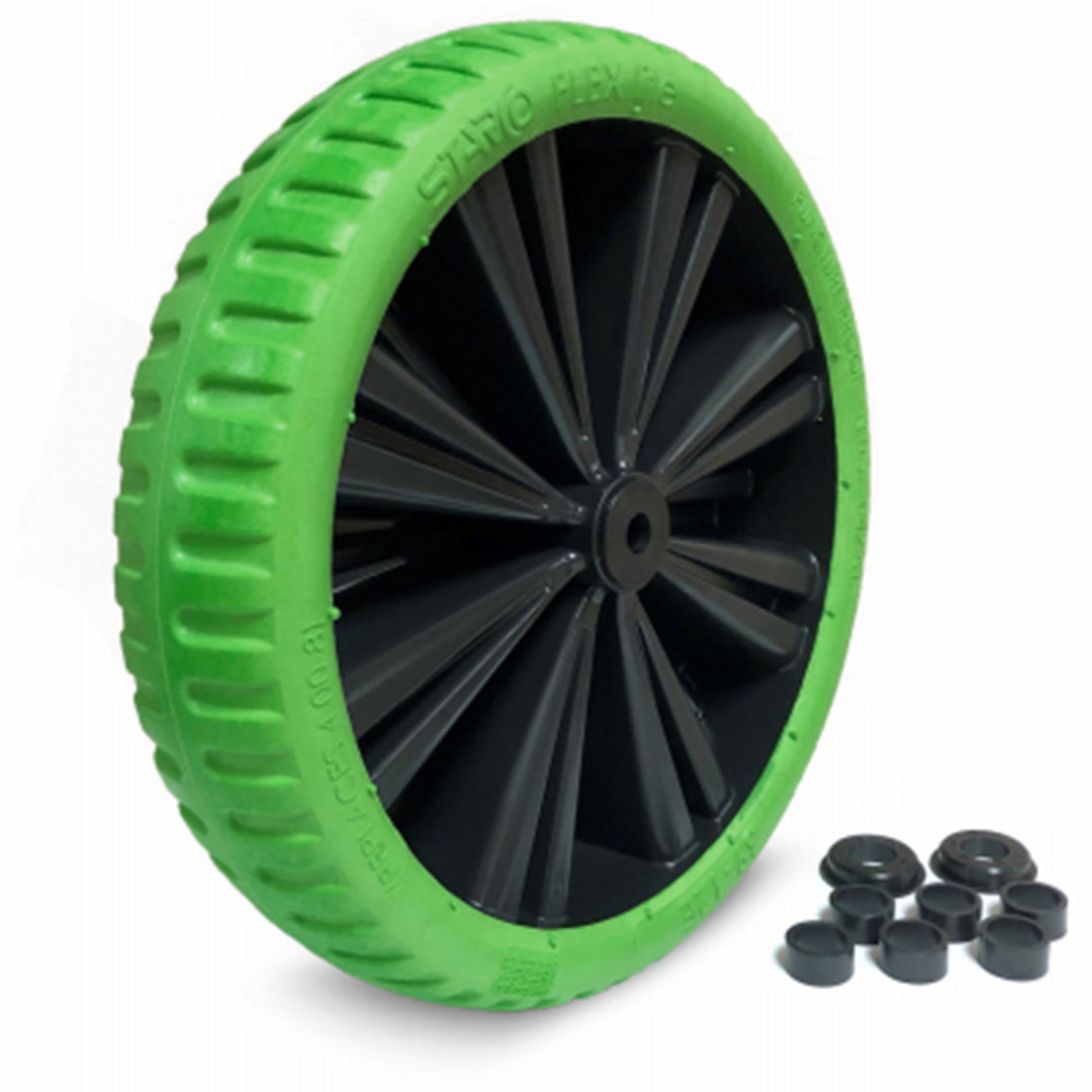 Kenda Flex Lite 15 Inch Flat Free Tire Wheelbarrow Wheel, Universal Fit, Green