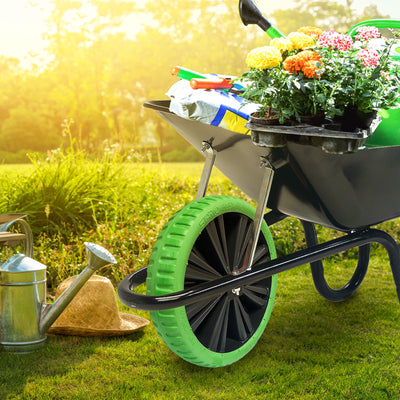 Kenda Flex Lite 15 Inch Flat Free Tire Wheelbarrow Wheel, Universal Fit, Green - VMInnovations