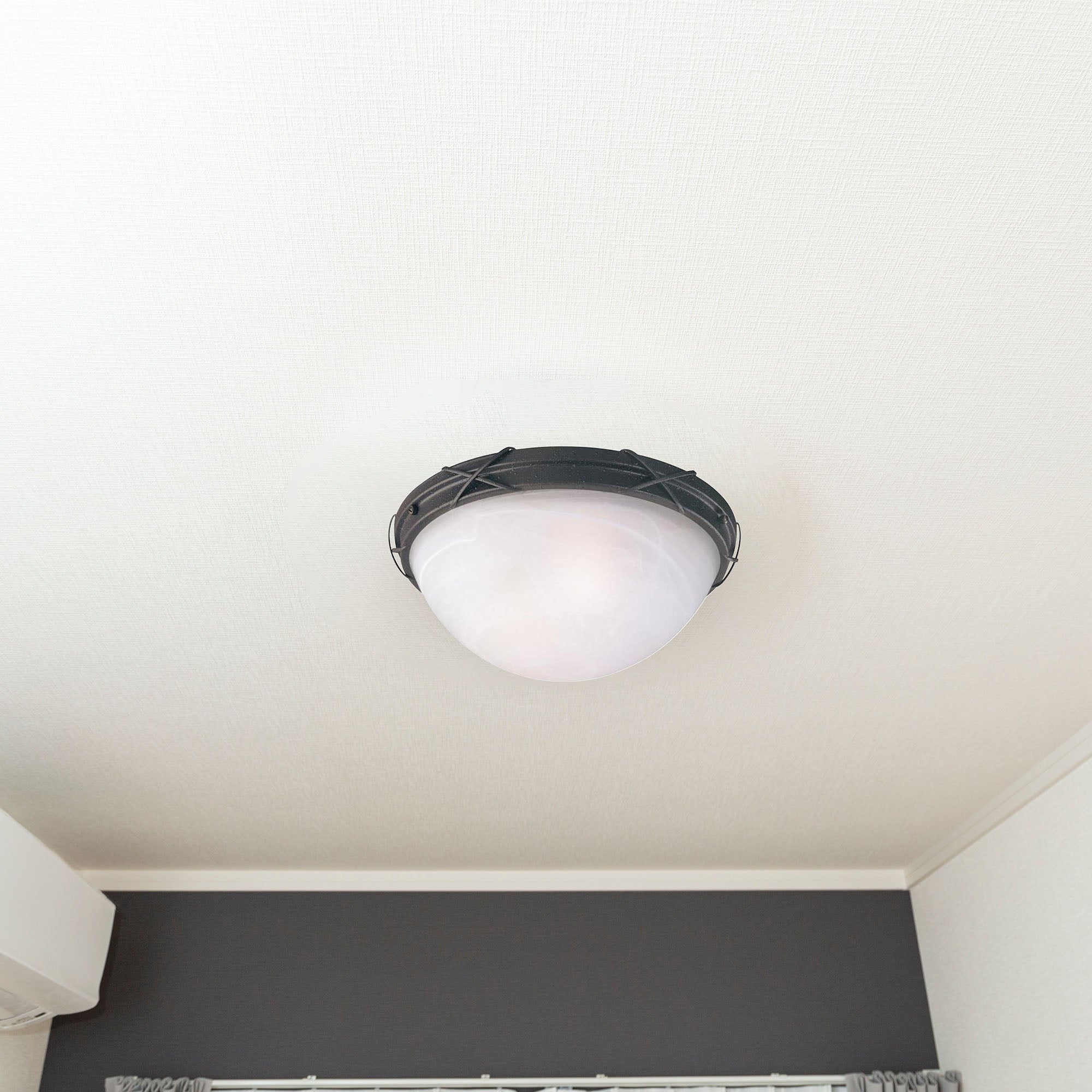 Westinghouse 12 x 5" Ceiling Light Fixture, Brown Patina & White Alabaster Glass - VMInnovations