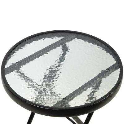 Four Seasons Courtyard Marbella 16" Foldable Steel Round Side Table, Black(Used)