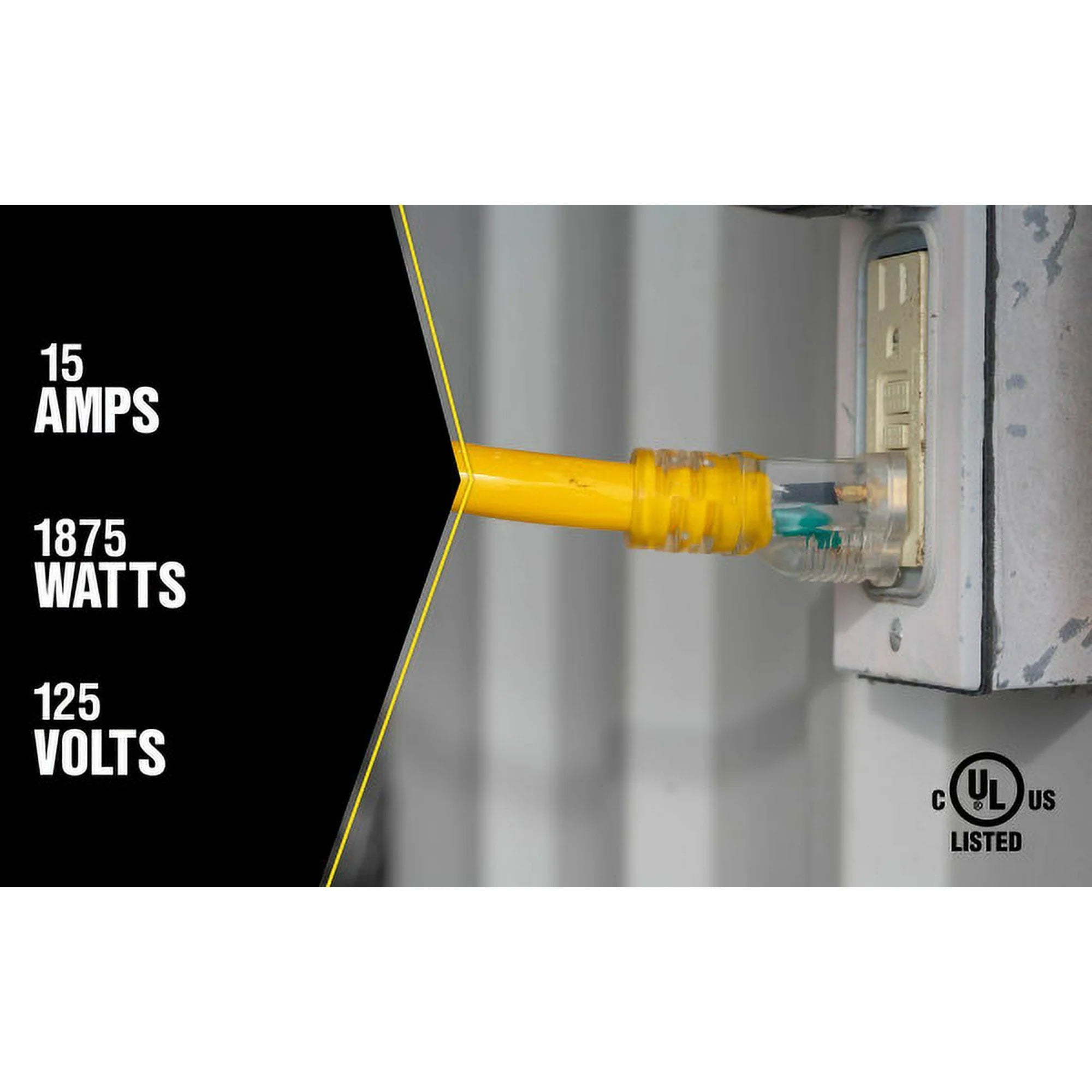 Southwire Yellow Jacket 25' Industrial Commercial 3 Outlet Extension Power Cord - VMInnovations