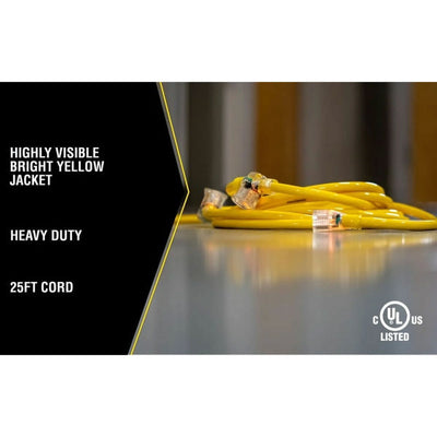 Southwire Yellow Jacket 25' Commercial 3 Outlet Extension Power Cord (Open Box) - VMInnovations