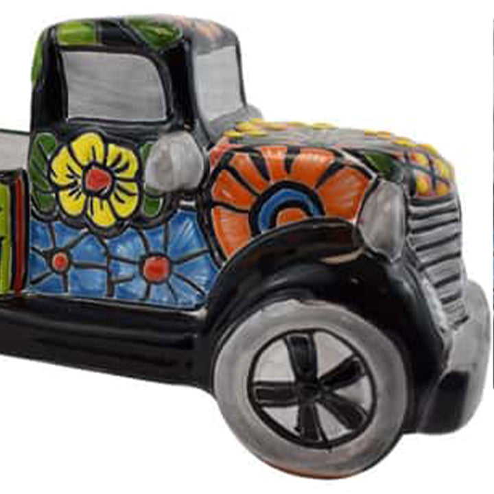 Avera Products Ceramic Vintage Truck Planter with Earthenware Clay for Plants