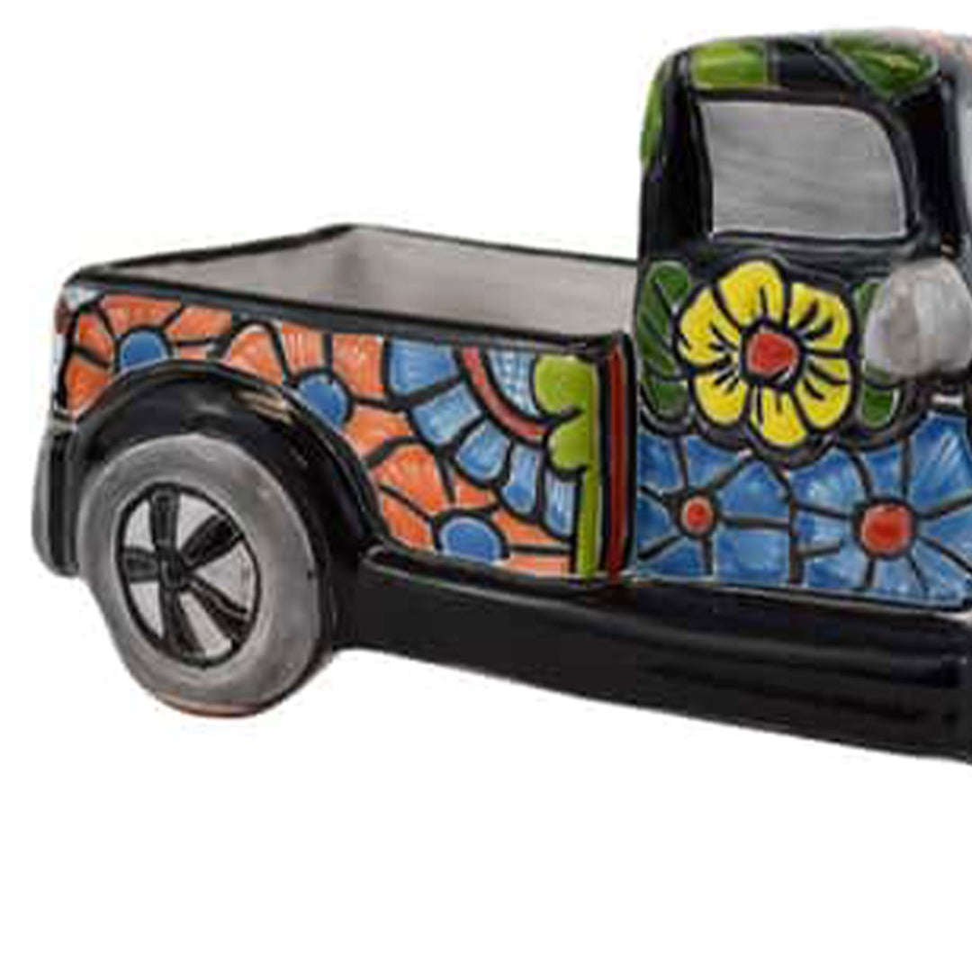 Avera Products Ceramic Vintage Truck Planter with Earthenware Clay for Plants