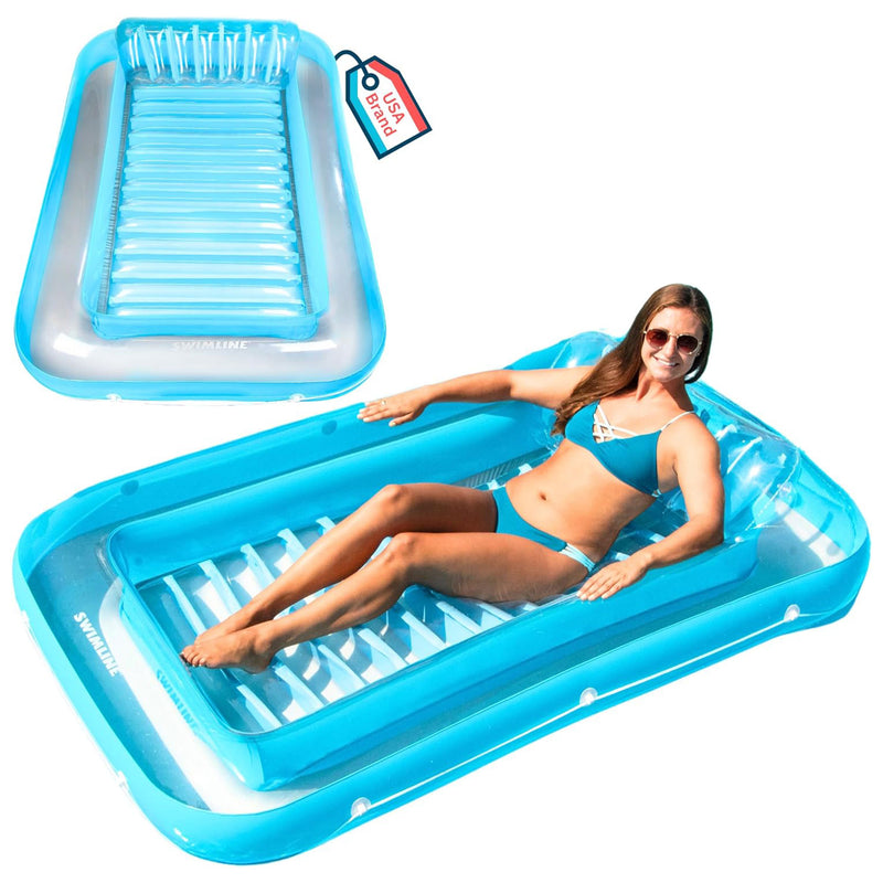 Swimline Original Suntan Tub Relaxing Outdoor Water Lounge Float, Blue (2 Pack)