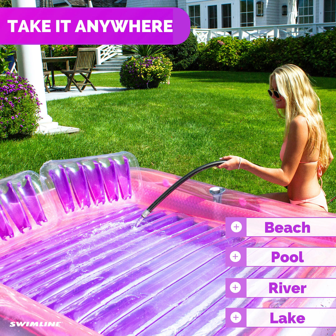 Swimline Original XL Suntan Tub Outdoor Water Lounge Float, Pink/Purple (2 Pack)