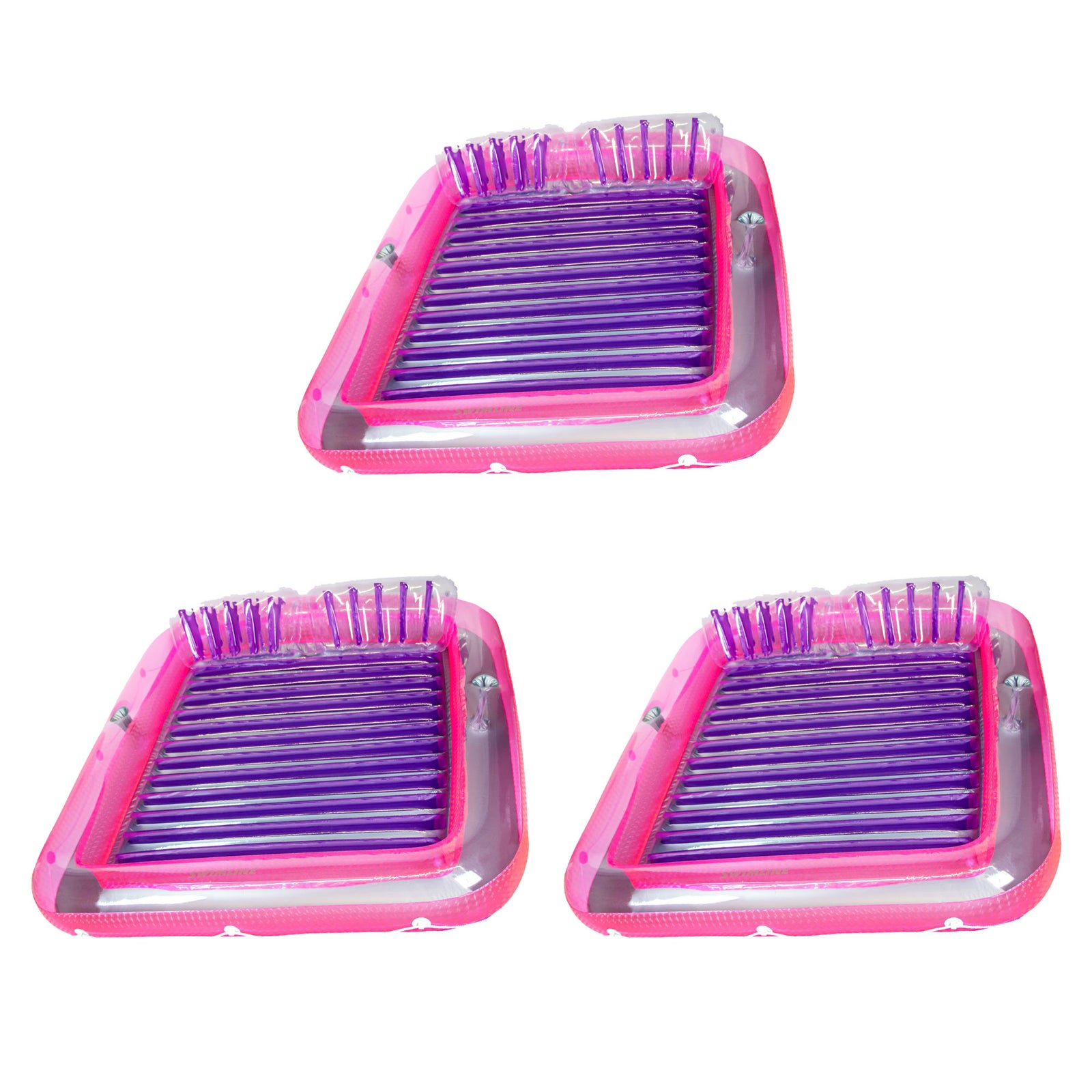 Swimline Original XL Suntan Tub Outdoor Water Lounge Float, Pink/Purple (3 Pack) - VMInnovations