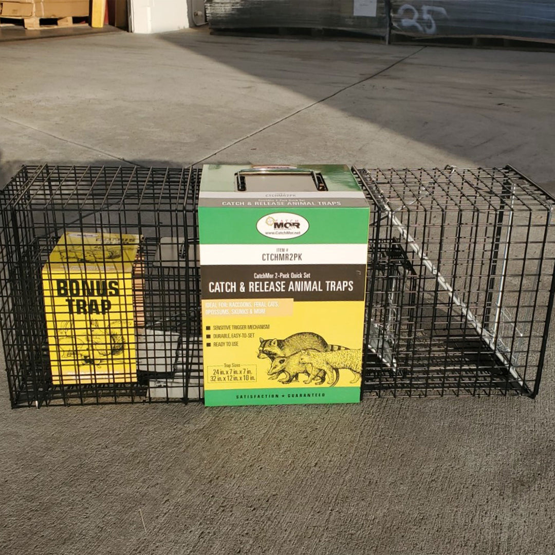 Rugged Ranch CatchMor Live Animal Multi Catch 2 Pack Trap, 1 Lg & 1 Sm (Used)