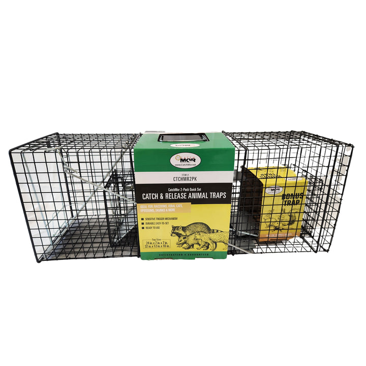 Rugged Ranch CatchMor Live Animal Multi Catch 2 Pack Trap, 1 Lg & 1 Sm (Used)