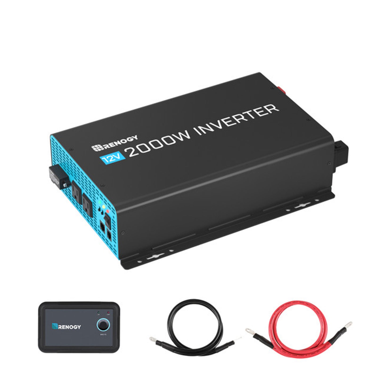 Renogy 2000W 12V Pure Sine Wave Battery Inverter, Remote, New Edition, Black - VMInnovations