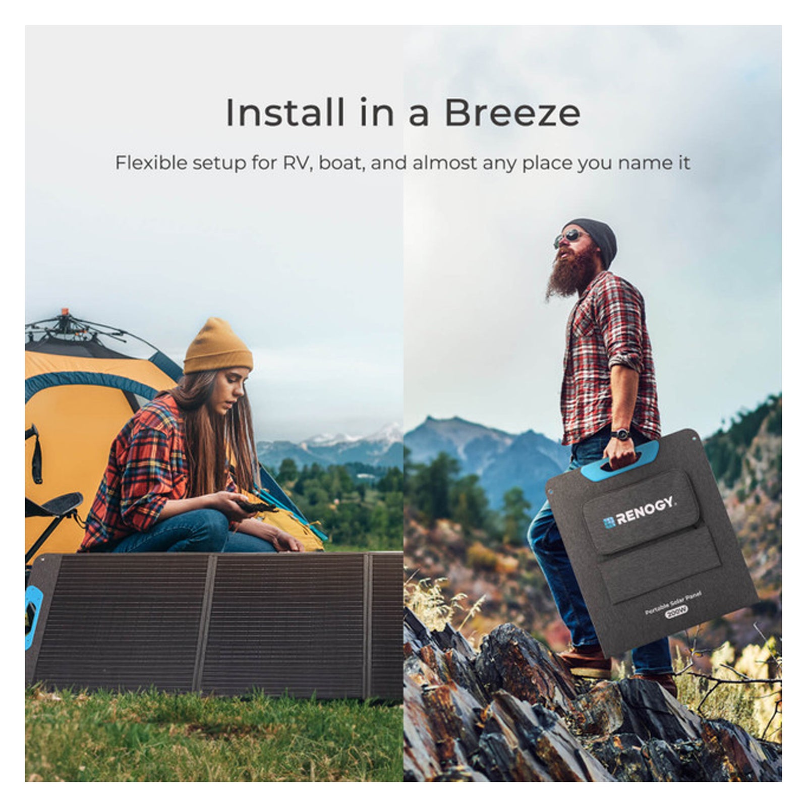 Renogy Portable Foldable Solar Panel, Power Backup for Camping Off Grid, 200W - VMInnovations