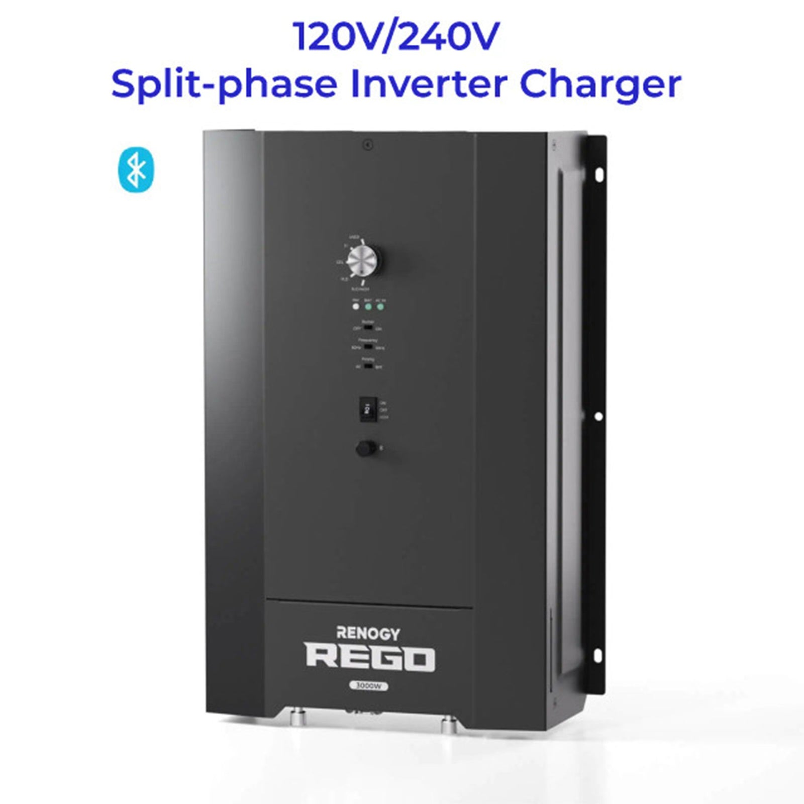 Renogy REGO 3000W 12V Pure Sine Wave Inverter Charger, Split Phase Design, Black - VMInnovations