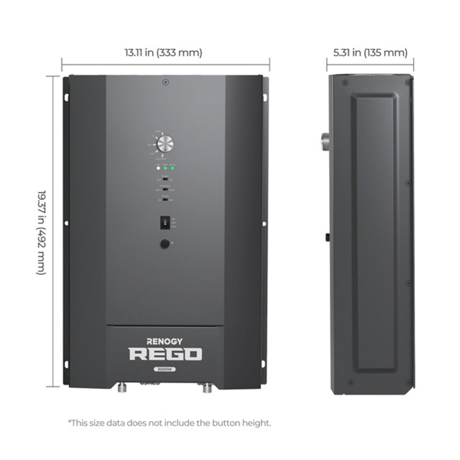 Renogy REGO 3000W 12V Pure Sine Wave Inverter Charger, Split Phase Design, Black - VMInnovations