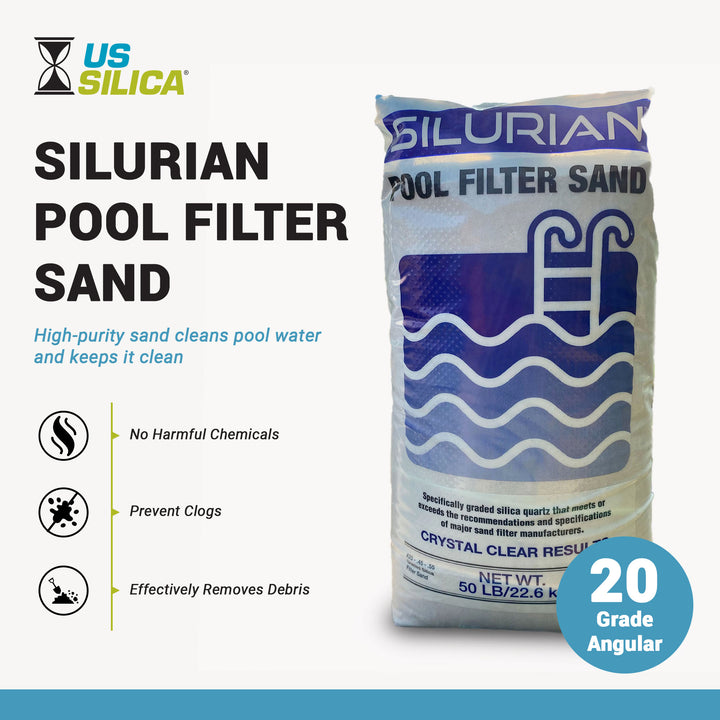 U.S. Silica SILURIAN 20 Grade Angular Pool Filter Sand for Optimal Filtration
