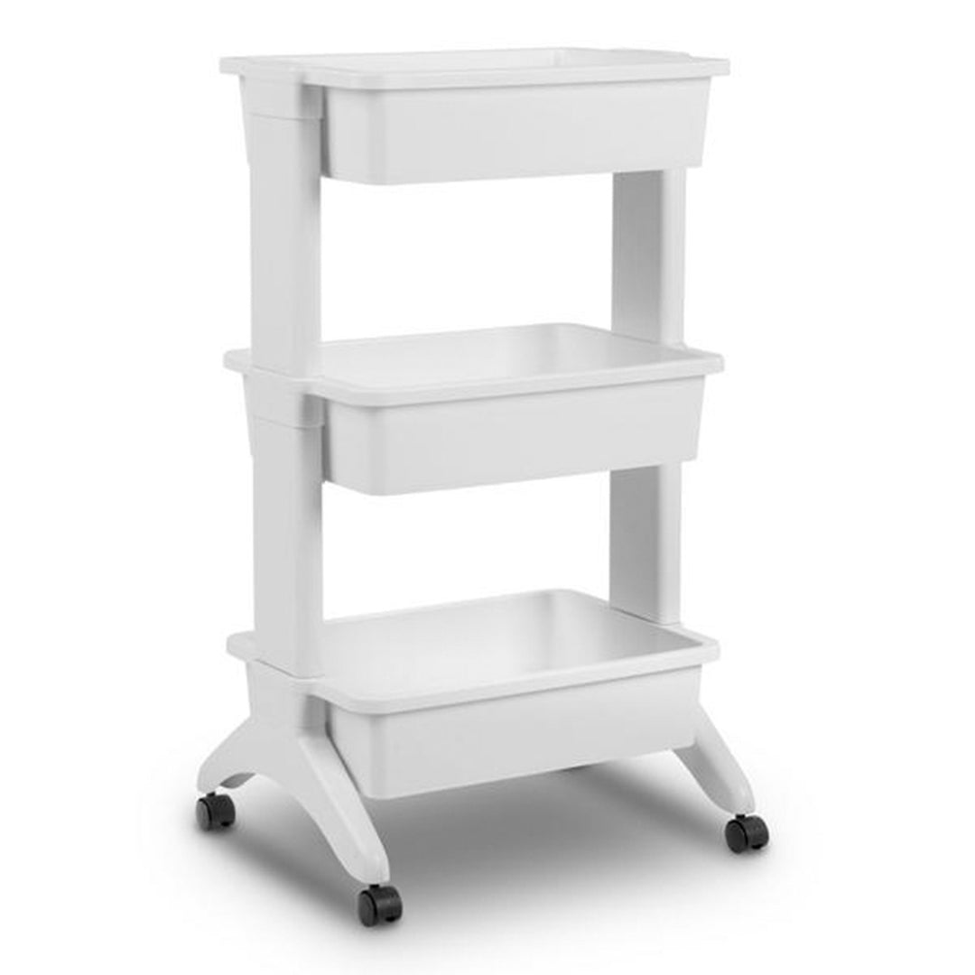 Sterilite 3 Tier Utility Rolling Organization Cart Portable Storage Bins, 3 Pack