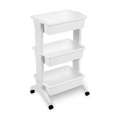 Sterilite 3 Tier Utility Rolling Organization Cart Portable Storage Bins, 6 Pack - VMInnovations