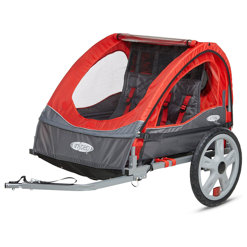 InStep Take 2 Folding Nylon Bike Trailer with Double Seat, Red (For Parts)