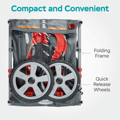 InStep Take 2 Folding Nylon Bike Trailer with Double Seat, Red (For Parts) - VMInnovations