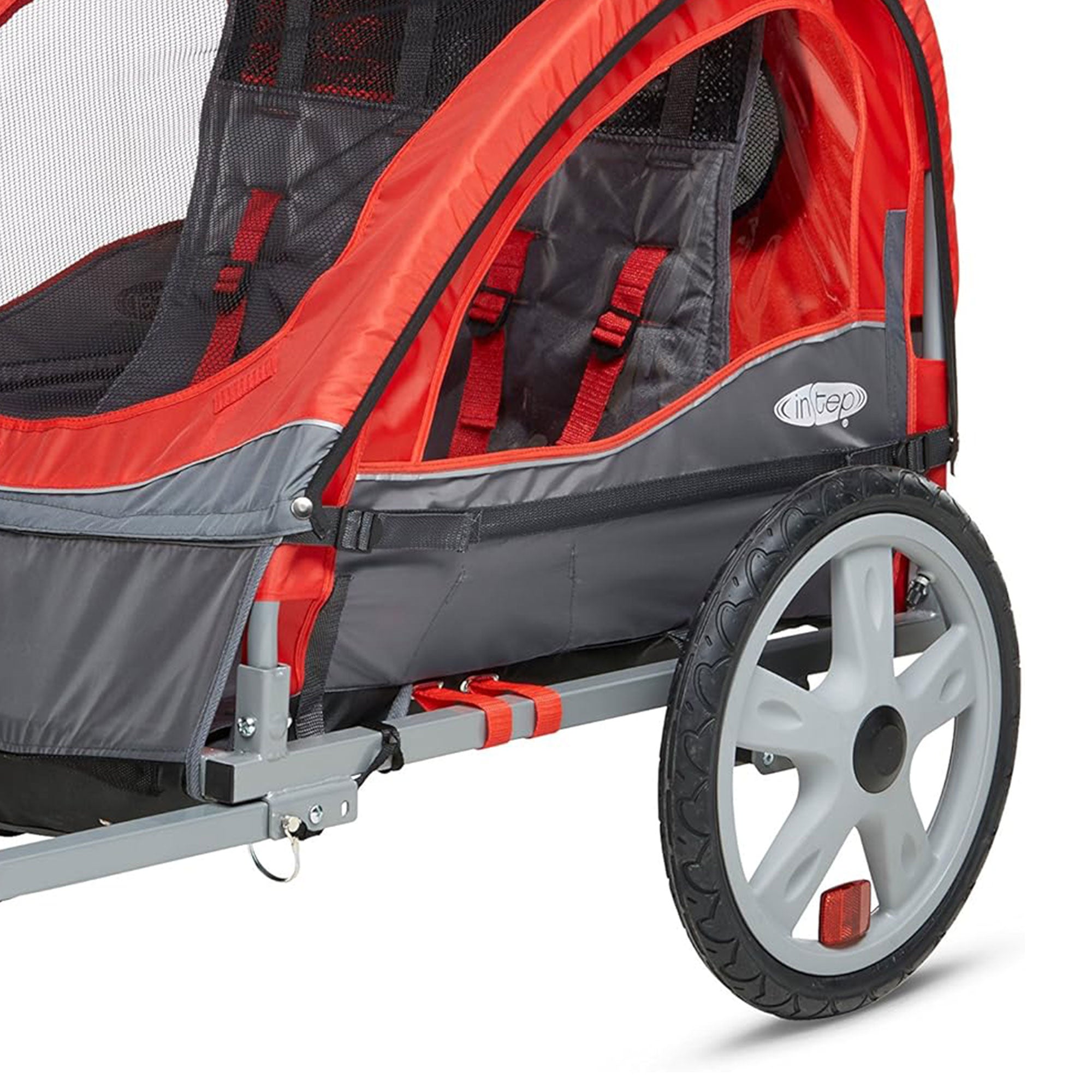 InStep Take 2 Folding Nylon Bike Trailer with Double Seat, Red (For Parts) - VMInnovations