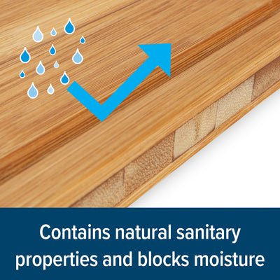 Camco Bamboo Cutting Board, 18 x 14 x 1 3/4 In, Durable Kitchen Essential, Brown