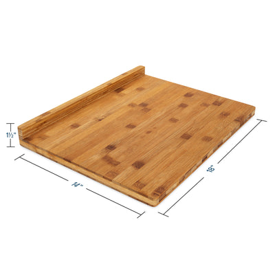 Camco Bamboo Cutting Board, 18 x 14 x 1 3/4 In, Durable Kitchen Essential, Brown