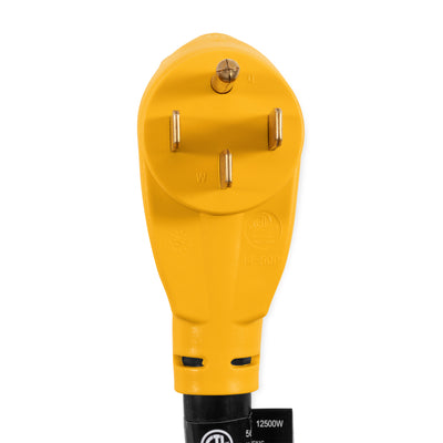Camco 18 inch Heavy Duty Electrical RV Dogbone Adapter with Handle, Yellow
