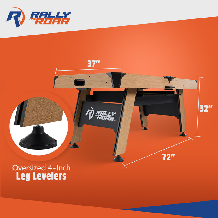 Rally and Roar 72'' Air Powered Hockey Arcade Game Table with Table Tennis Conversion Top