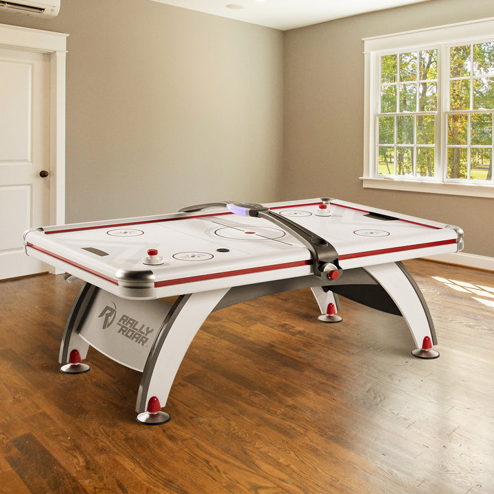 Rally and Roar Air Hockey 84 Inch Table with LED Scorer, Indoor Arcade Game