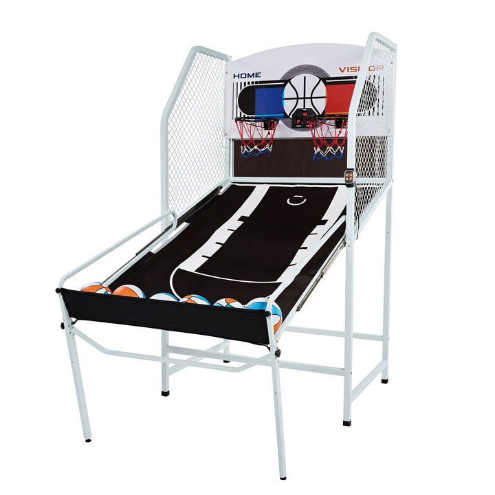 Rally and Roar 2 Player Foldable Arcade Cage Basketball Game with LED Scorer