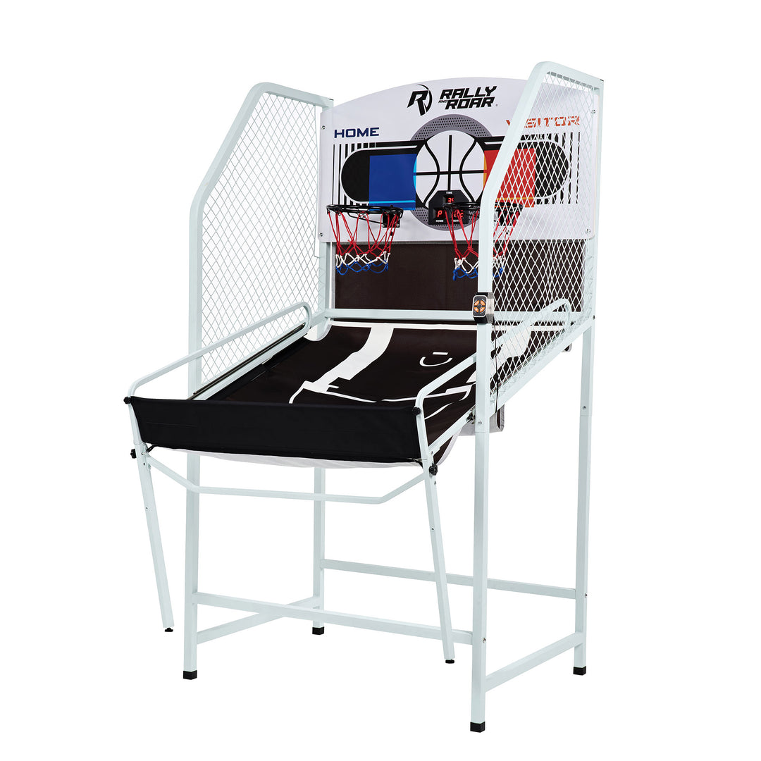 Rally and Roar 2 Player Foldable Arcade Cage Basketball Game with LED Scorer