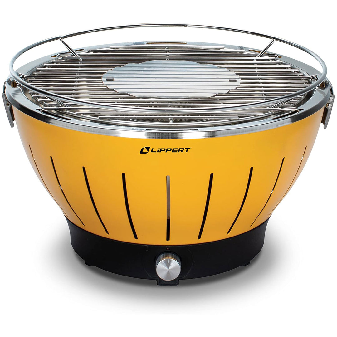 Lippert Odyssey Portable Charcoal Grill w/Cooler Attachment & Carry Case, Amber