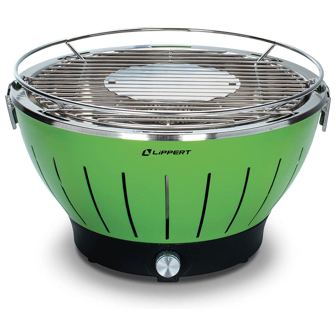 Lippert Odyssey Portable Charcoal Grill w/Cooler Attachment, Green (Open Box)