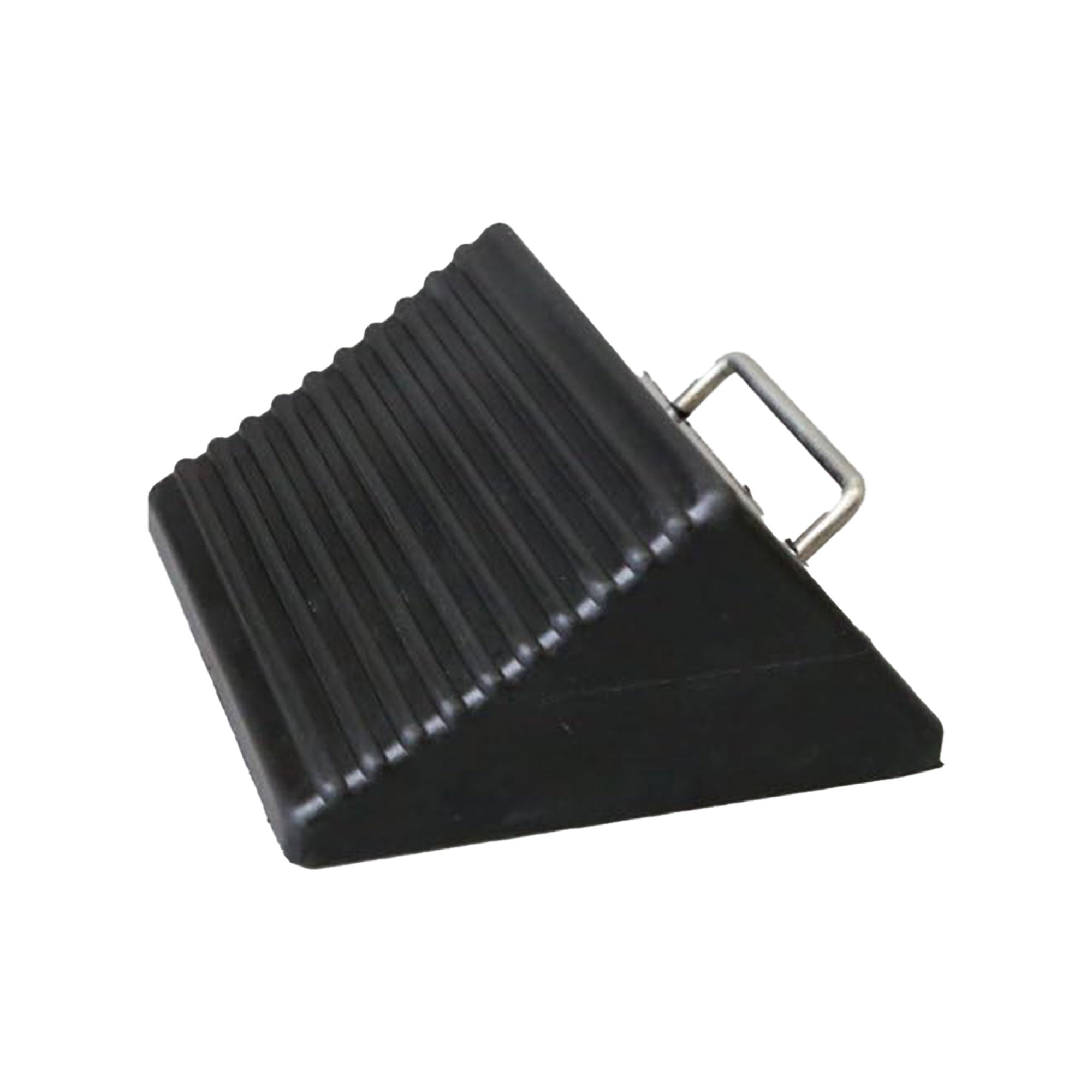 Shop Tuff Durable Rubber Wheel Chock with Handle for Wheel Immobilizers, Black