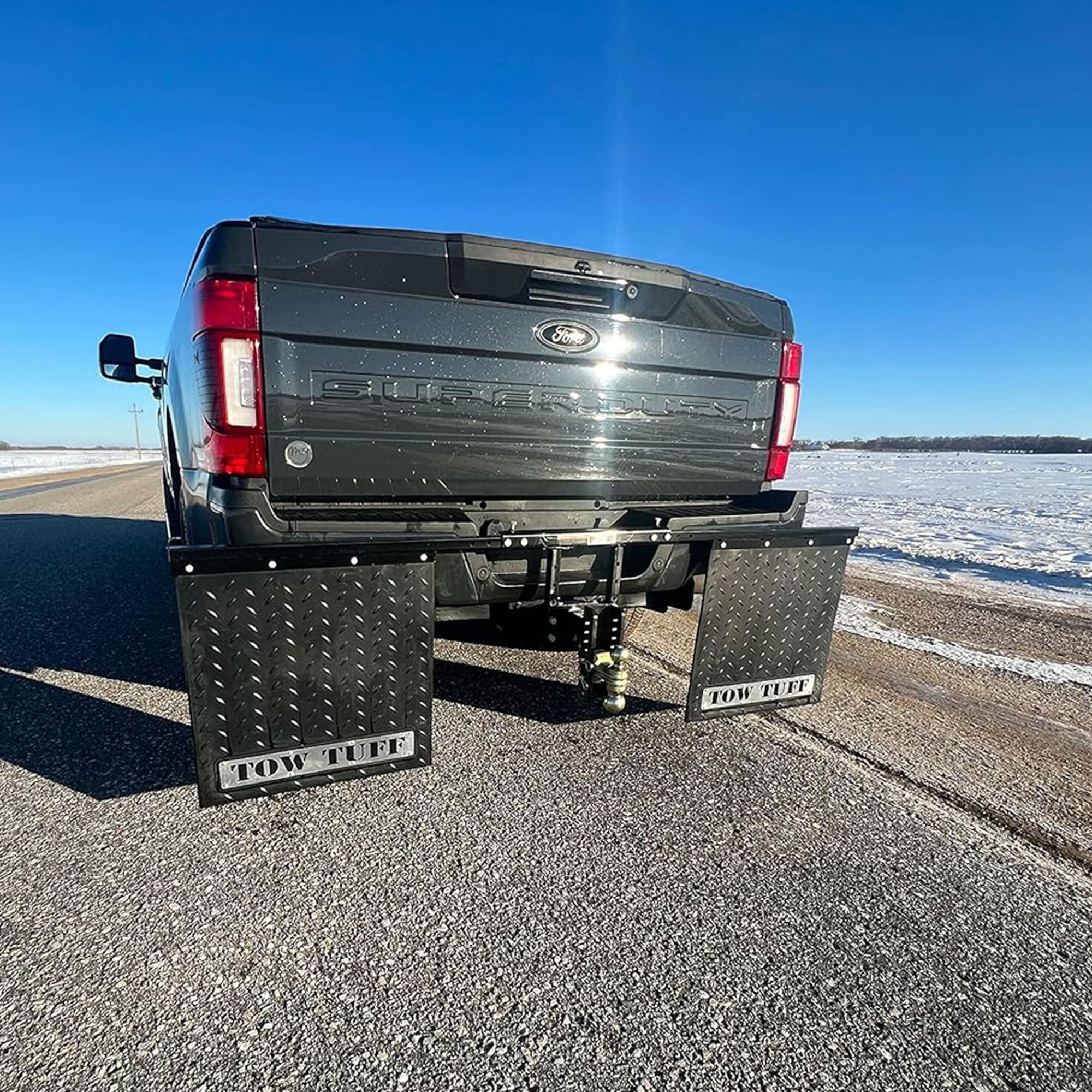 Tow Tuff Universal Adjustable Mud Flaps, Works w/2.5” Receiver Hitches(Open Box) - VMInnovations