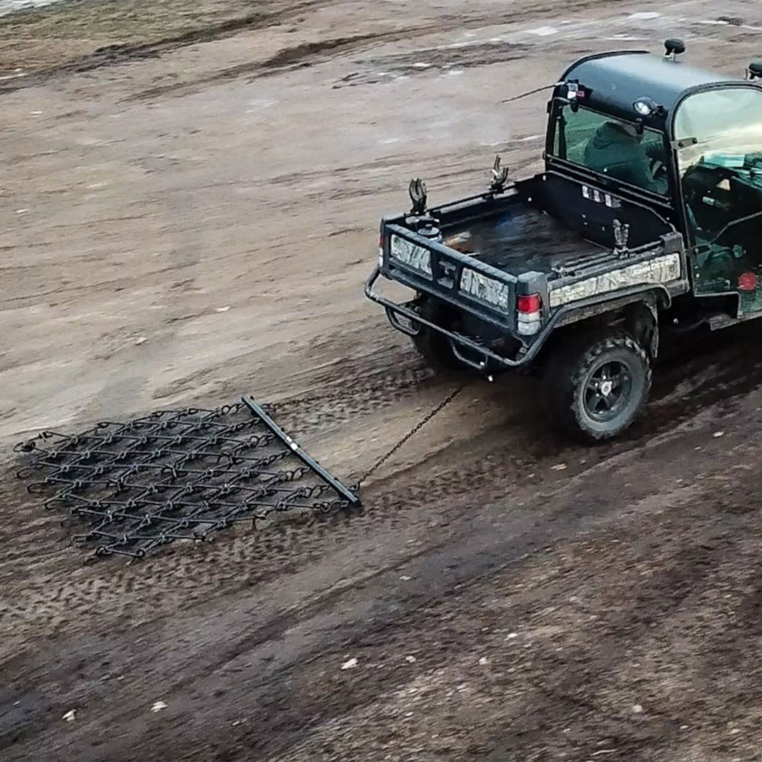 Field Tuff 6x4' Tow Behind Heavy Duty Drag Harrow with Powder Coat Paint Finish