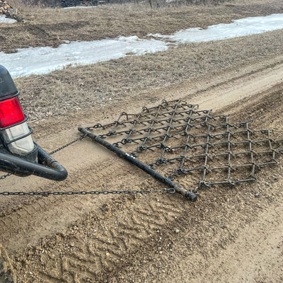 Field Tuff 6x4' Tow Behind Heavy Duty Drag Harrow with Powder Coat Paint Finish - VMInnovations