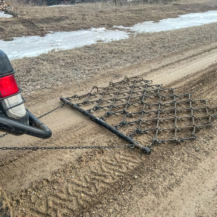 Field Tuff 6x4' Tow Behind Heavy Duty Drag Harrow with Powder Coat Paint Finish