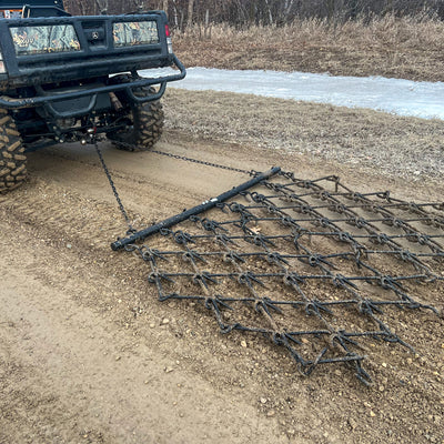 Field Tuff 6x4' Tow Behind Heavy Duty Drag Harrow with Powder Coat Paint Finish