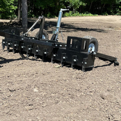 Field Tuff 60" Tow Behind Dirt Pulverizer with Adjustable Weight Trays, Black - VMInnovations